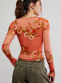 Lily Printed Long Sleeve Top by Free People