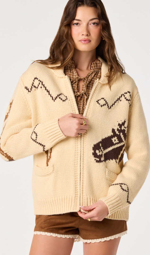 Ivy Horse Zipper Cardigan by ASTR