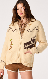 Ivy Horse Zipper Cardigan by ASTR