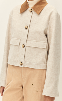 Corduroy Collar Barn Jacket by Elodie