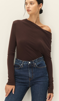 Hector Brown One Shoulder Top by Elodie