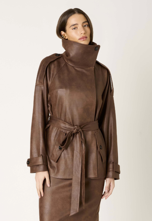 Vegan Leather Wrap Jacket by NIA