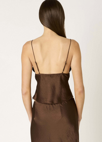 Brown Satin Lace Top by NIA