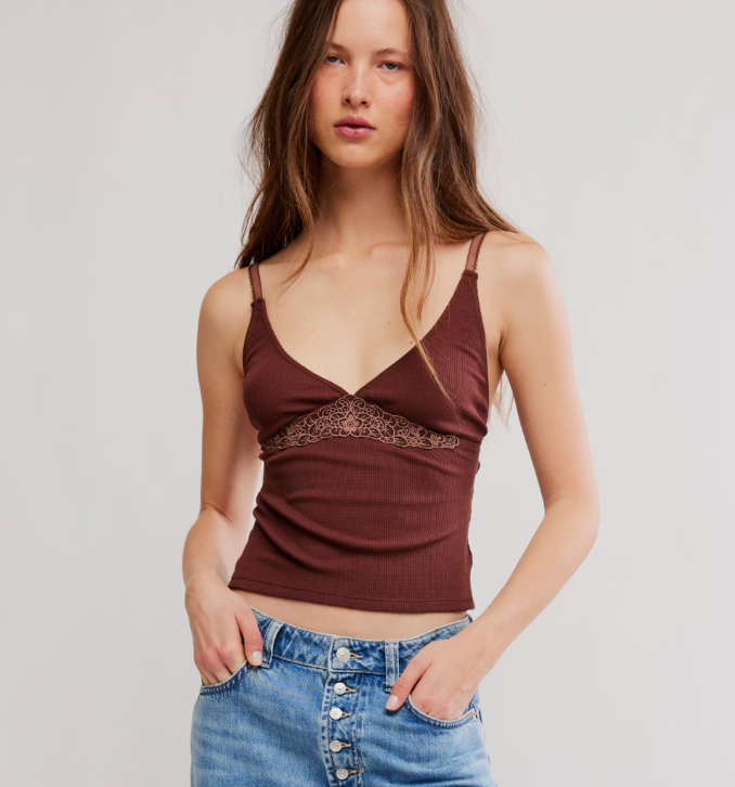 Made you Blush Tank Top by Free People (available in Brown or White)