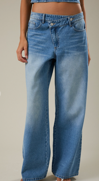 Low Rise Crossover Denim Jeans