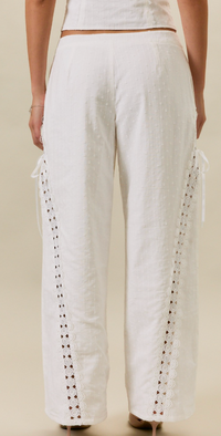Low Rise Lace Eyelet Pant