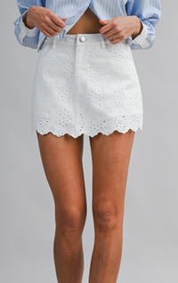 Eyelet Skort (available in white or beige)