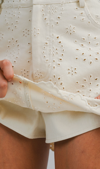 Eyelet Skort (available in white or beige)