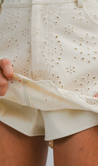 Eyelet Skort (available in white or beige)