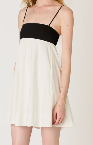 Black and White Contrast Mini Dress by NIA