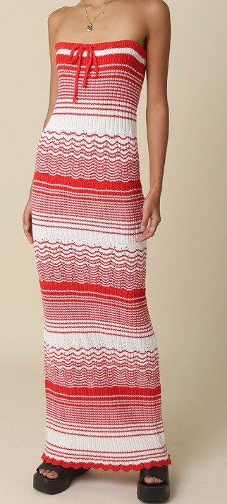 Strapless Sweater Maxi Dress