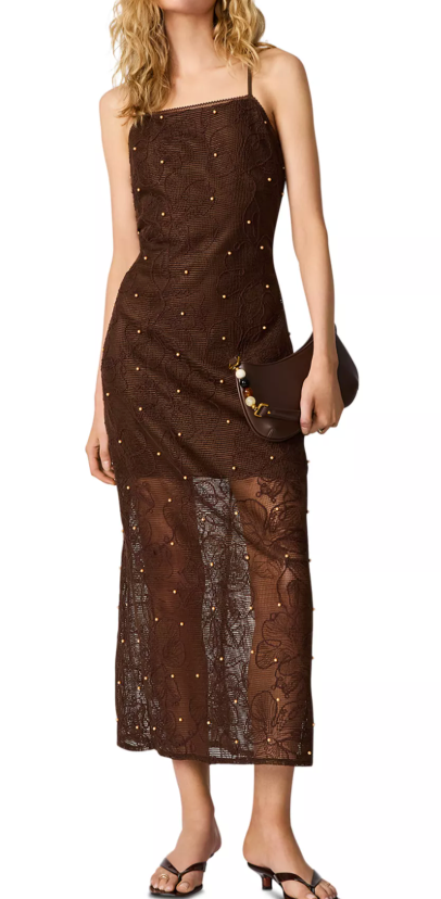 Brown Crochet Maxi Dress by Steve Madden