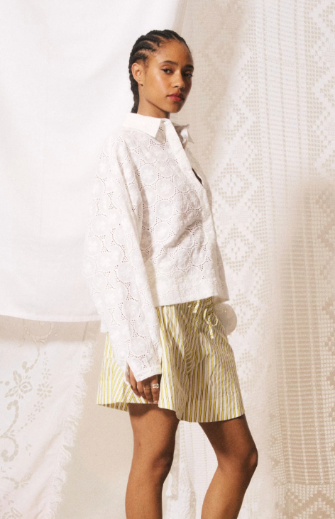 Eyelet Button Down Top by FRNCH