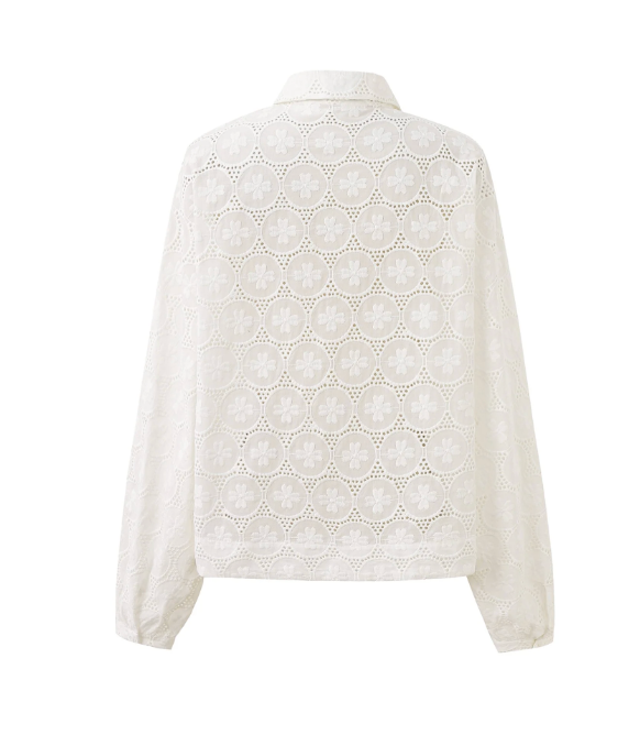 Eyelet Button Down Top by FRNCH