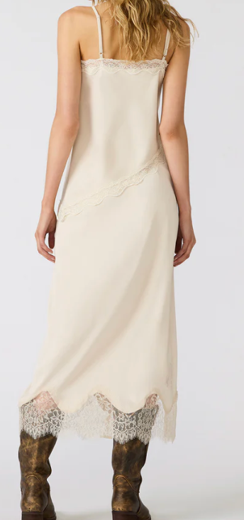 Ivory Silky Lace Maxi Skirt by Steve Madden