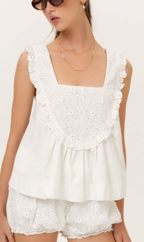 Laura Eyelet Top by For Love and Lemons