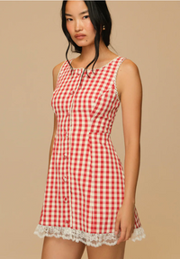 Red Gingham Mini Dress by For Love and Lemons