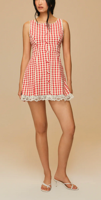 Red Gingham Mini Dress by For Love and Lemons