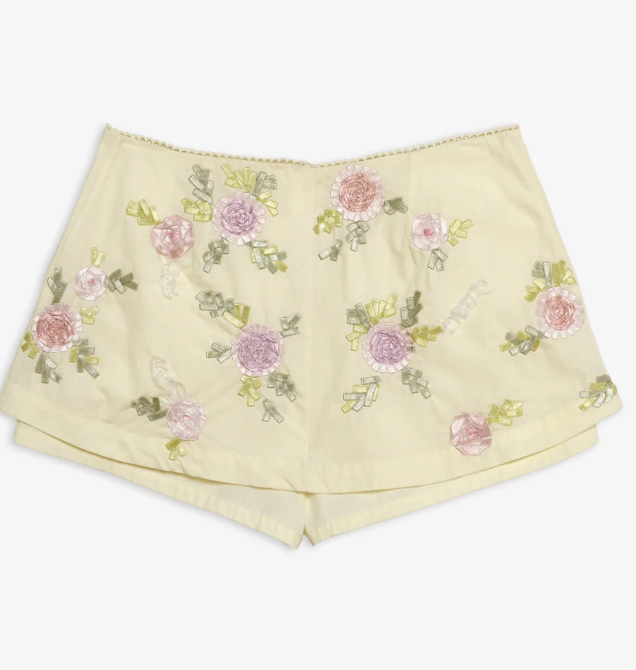 Amari Yellow Skort by For Love and Lemons