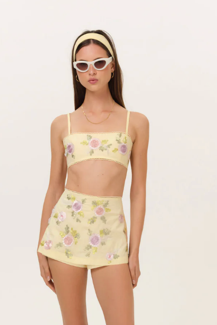 Amari Yellow Skort by For Love and Lemons