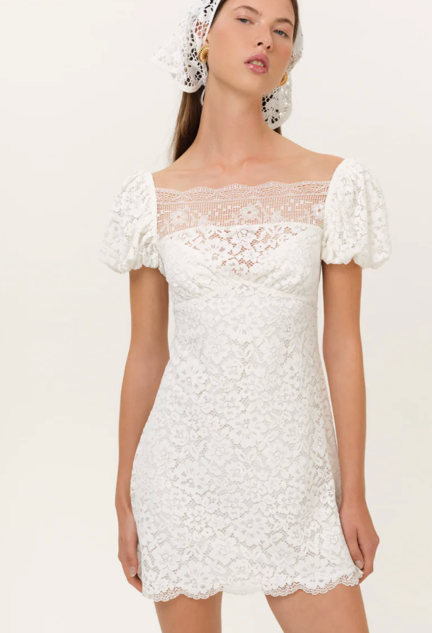 Jacqueline White Lace Mini Dress by For Love and Lemons