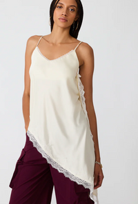 Margan Satin Asymmetrical Top by Steve Madden