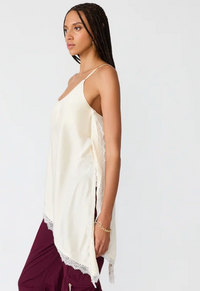 Margan Satin Asymmetrical Top by Steve Madden