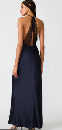 Navy Satin Maxi Dress by Steve Madden
