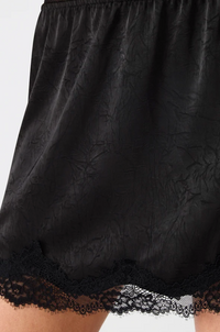 Black Satin Lace Cindi Skirt by Steve Madden