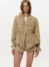 Brown Faux Suede Shorts Mellie Shorts by For Love and Lemons