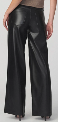 Black Vegan Leather Low Rise Jeans by Joe's Jeans