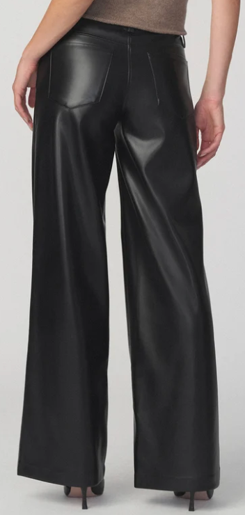 Black Vegan Leather Low Rise Jeans by Joe's Jeans
