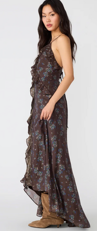 Roselyn Brown Floral Maxi Dress by Steve Madden