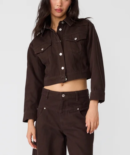 Dove Brown Denim Jacket by Steve Madden