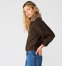 Odessa Brown Faux Fur Sweater by Steve Madden