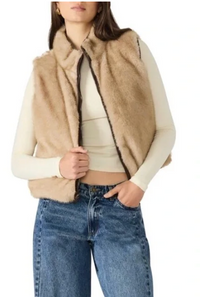 Brown Brady Reversible Faux Fur Vest by Steve Madden