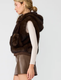 Sophee Brown Faux Fur Vest by Steve Madden