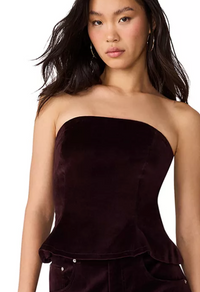 Dawnette Velvet Corset Top by Steve Madden