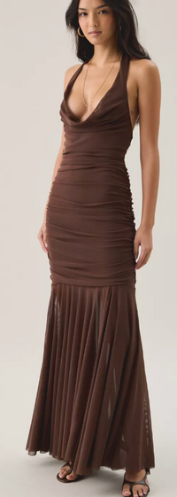 Evera Brown Maxi Dress by Steve Madden