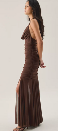 Evera Brown Maxi Dress by Steve Madden