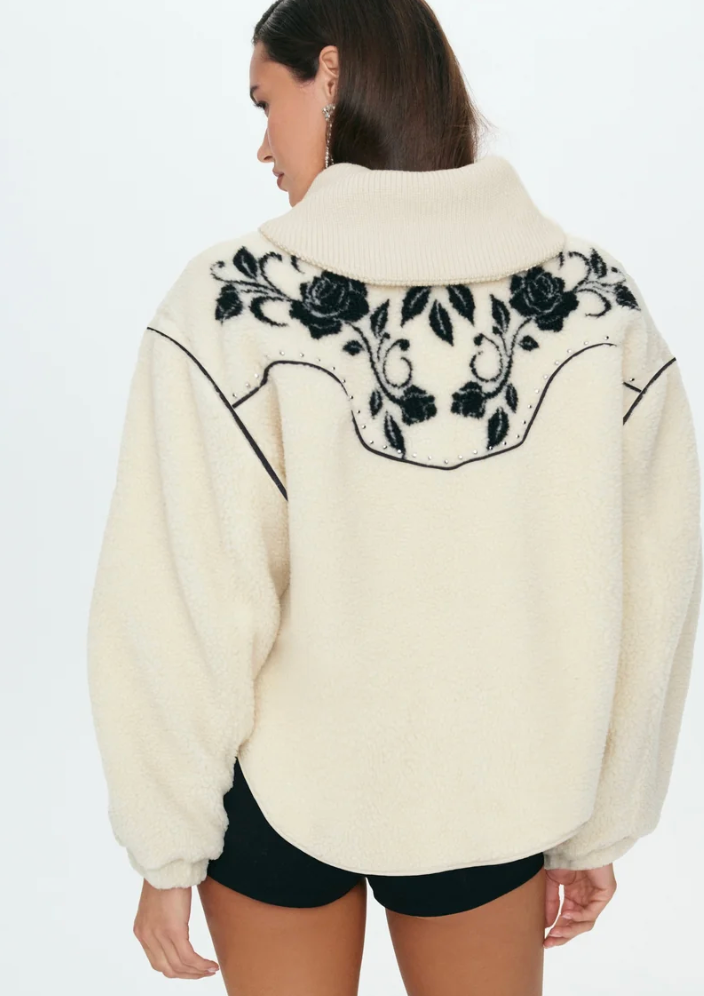 Western Floral Sherpa Sweater by For Love and Lemons