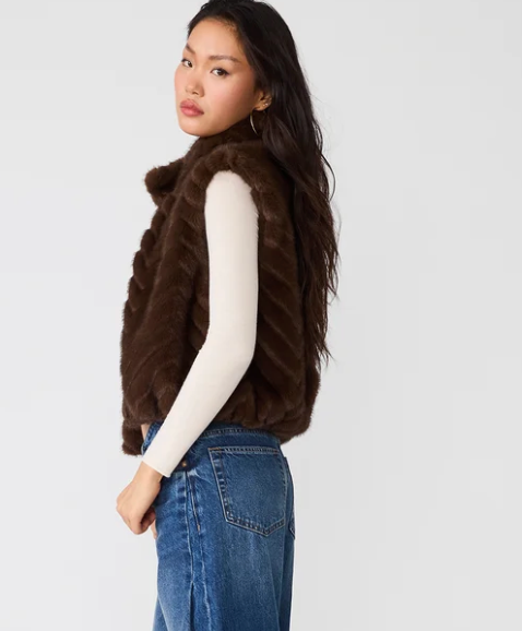 Brown Faux Fur Vest by Steve Madden