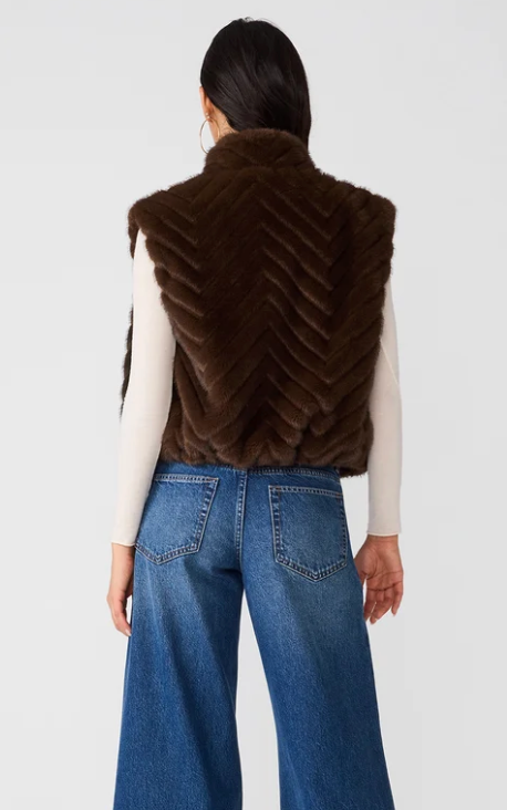 Brown Faux Fur Vest by Steve Madden
