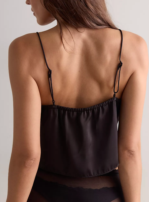 Black Lace Satin Carmella Cami Top by Free People