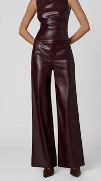 The Mia Burgundy Vegan Leather Trouser by Joe's Jeans