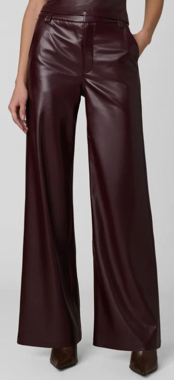 The Mia Burgundy Vegan Leather Trouser by Joe's Jeans