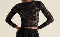 Alicea Black Lace Long Sleeve Top by Steve Madden