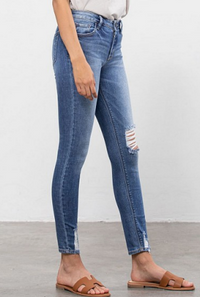 Medium Wash Hem Skinny Jeans by Hidden Jeans