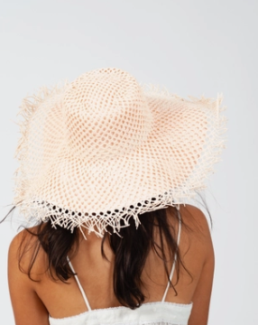 The Woven Resort Sun Hat in Peach