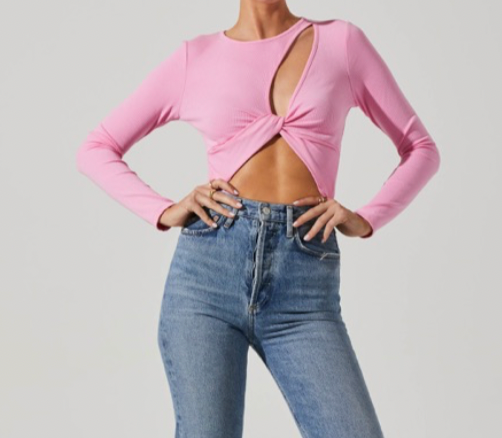 The Cut out Pink Bodysuit by ASTR